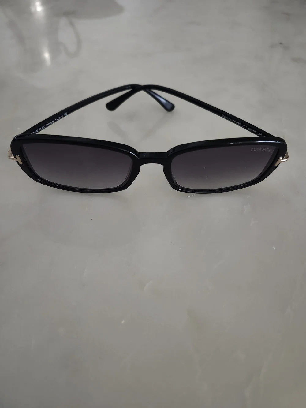 Tom Ford Women's Black Rectangle Sunglasses - Black Lenses